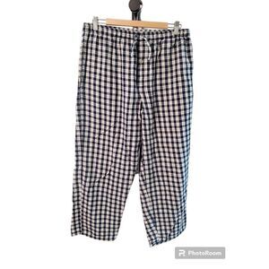 Puritan Pajama Pants Adult Size Medium Blue Plaid Drawstring Loungewear pocket
